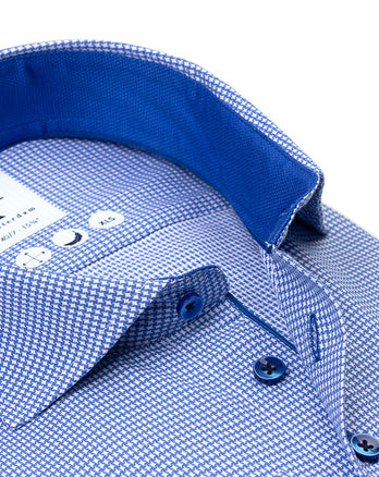 Manches extra longues. Chemise en coton Dobby 014 - Blue