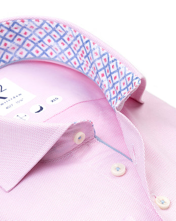 Manches extra longues. Chemise en coton dobby 087 - Pink