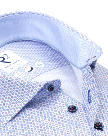 Manches extra longues. Chemise en coton imprimé 018 - Light blue