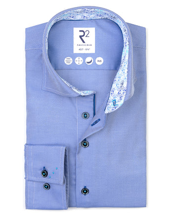 Manches extra longues. Chemise en coton sergé lourd 014 - Blue