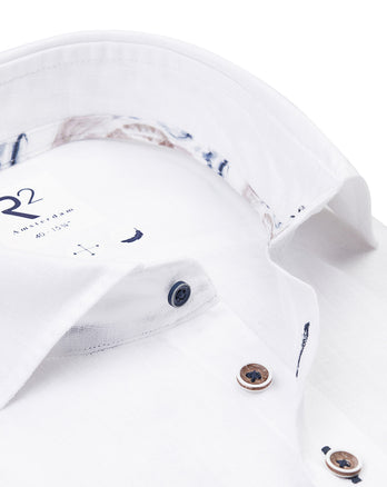 Chemise en lin à manches courtes 004 - White