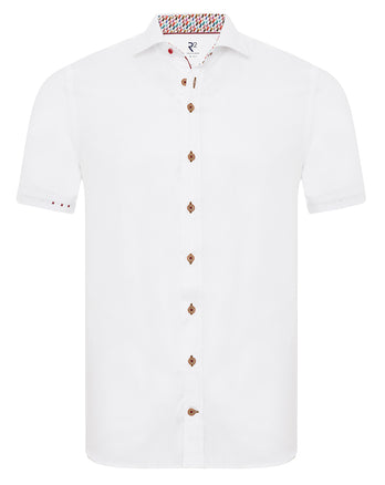 Chemise à manches courtes en mélange tencel 004 - White