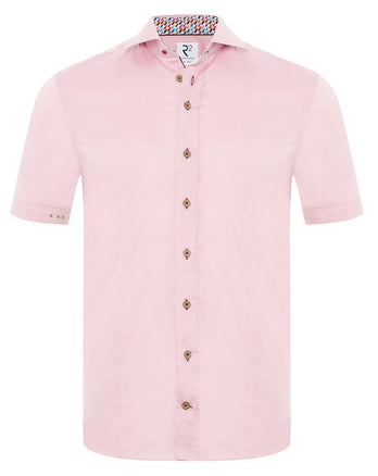 Korte mouwen tencelmix overhemd 088 - Light pink