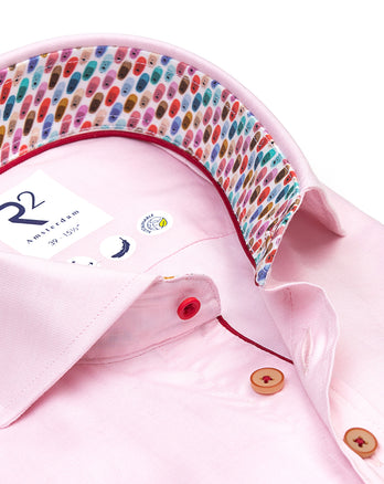 Korte mouwen tencelmix overhemd 088 - Light pink