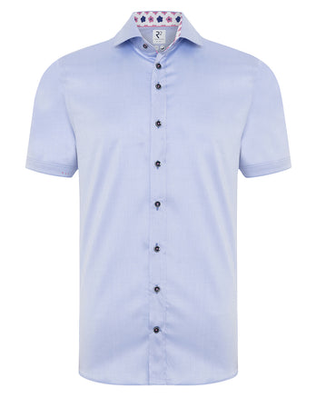 Chemise à manches courtes en coton biologique 018 - Light blue