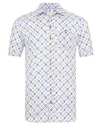 Chemise à manches courtes en coton imprimé de coupes 073 - Multicolour