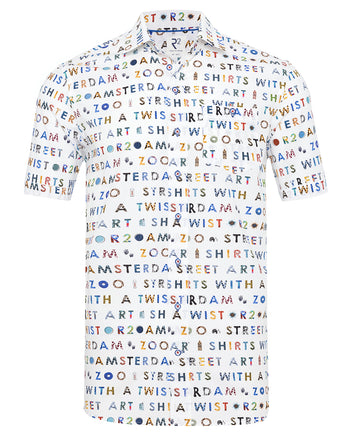 Chemise à manches courtes en coton imprimé R2 073 - Multicolour