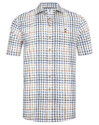 Chemise à manches courtes en coton à carreaux 073 - Multicolour