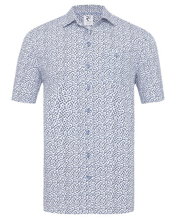 Korte mouwen print katoenen overhemd 014 - Blue
