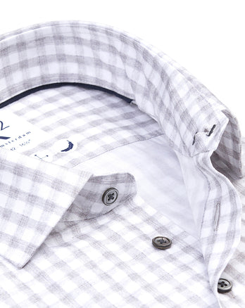 Korte mouwen geruit katoenen overhemd 028 - Grey