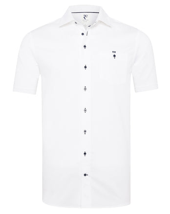 Korte mouwen dobby katoenen overhemd 004 - White