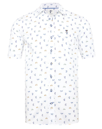 Short-sleeve Phatfour print cotton shirt 073 - Multicolour