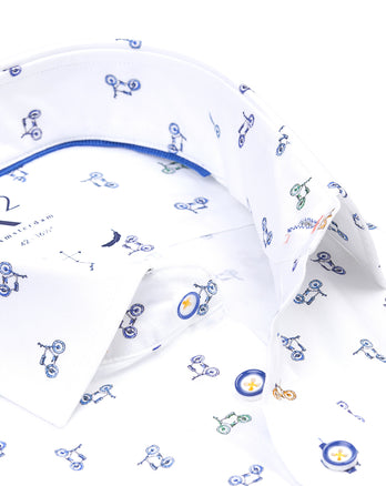 Short-sleeve Phatfour print cotton shirt 073 - Multicolour