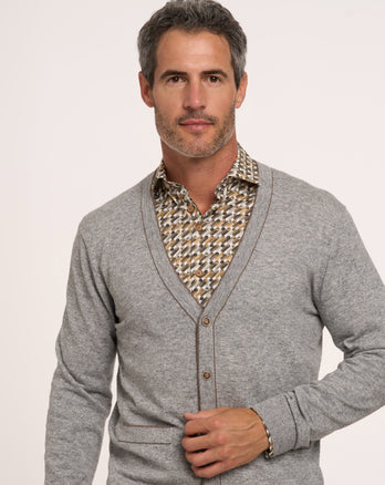 Merino wool blend cardigan 028 - Grey