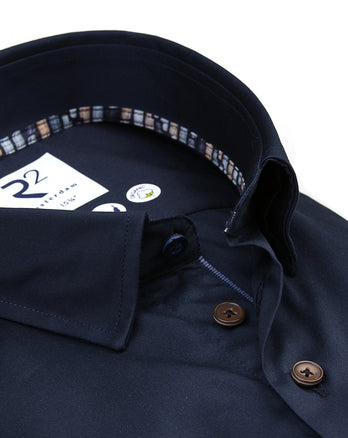 2 PLY Bio-Baumwollhemd 010 - Navy
