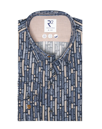 Chemise en coton imprimé canapé 010 - Navy