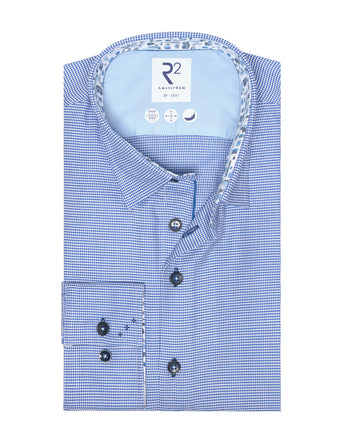 Pied de poule chemise en coton 014 - Blue