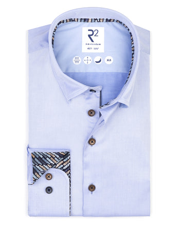 Extra lange Ärmel. 2 PLY Bio-Baumwollhemd 018 - Light blue