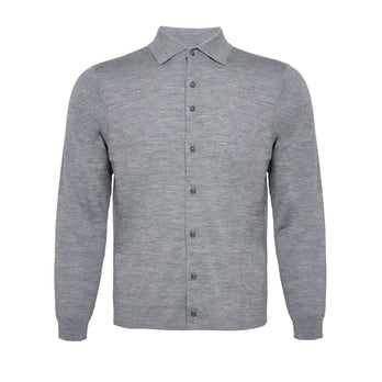 100% Merino wool knitshirt 028 - Grey