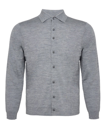 100% Merinowolle Strickshirt 028 - Grey
