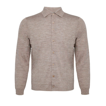 100% Merino wool knitshirt 042 - Taupe