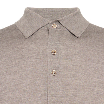 100% Merino wool knitshirt 042 - Taupe