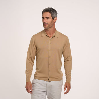 100% Merino wool knitshirt 045 - Beige