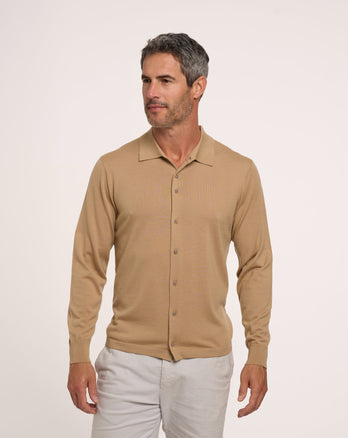 100% Merino wool knitshirt 045 - Beige