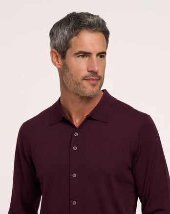100% Merino wool knitshirt 064 - Purple