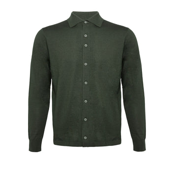 100% Merino wool knitshirt 074 - Green