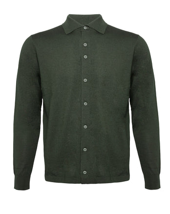 100% Merino wool knitshirt 074 - Green