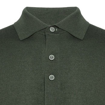 100% Merino wool knitshirt 074 - Green