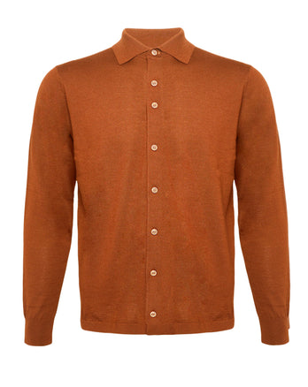 100% Merino wool knitshirt 090 - Brique