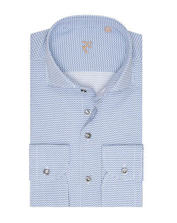 R2 Premium cotton poplin shirt 014 - Blue