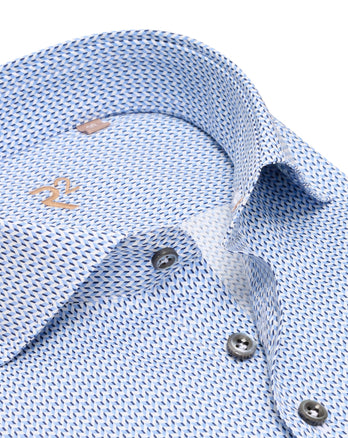 R2 Premium cotton poplin shirt 014 - Blue