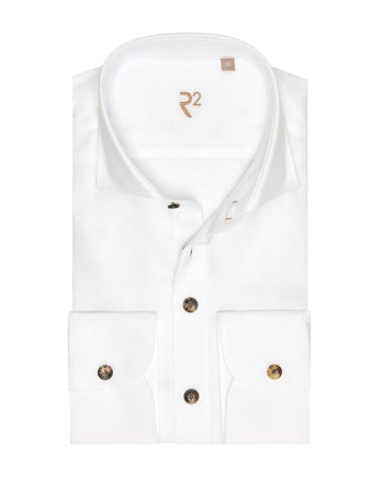 R2 Premium herringbone flannel cotton shirt 004 - White