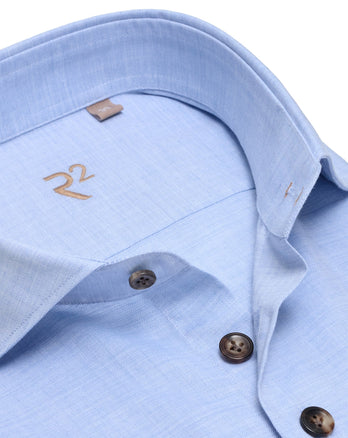 R2 Premium herringbone flannel cotton shirt 018 - Light blue