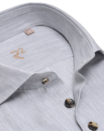 R2 Premium herringbone flannel cotton shirt 028 - Grey