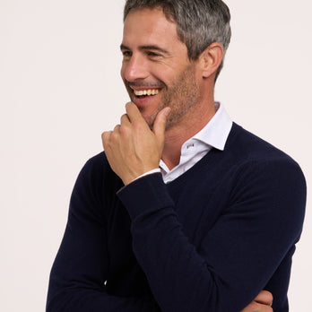 100% Merinowol trui 010 - Navy