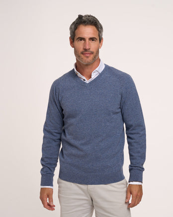 100% Merino wool jumper 014 - Blue