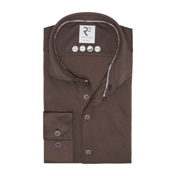 Technical knitted overhemd 040 - Dark brown