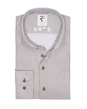 Gestreiftes Knitted Hemd 041 - Brown