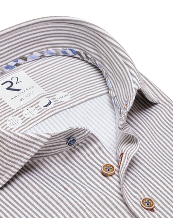 Gestreiftes Knitted Hemd 041 - Brown