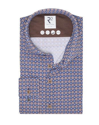 Chemise en maille imprimée 014 - Blue