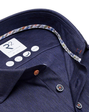 Chemise tricotée à chevrons 010 - Navy
