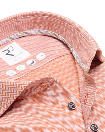 Travel shirt herringbone 090 - Brique