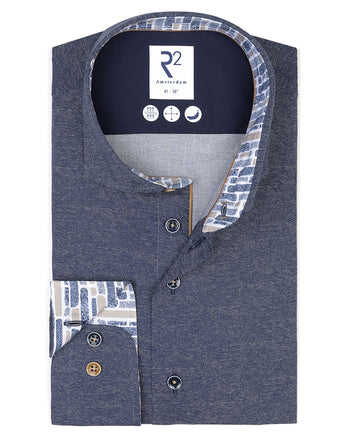 Chemise extensible Dobby 010 - Navy