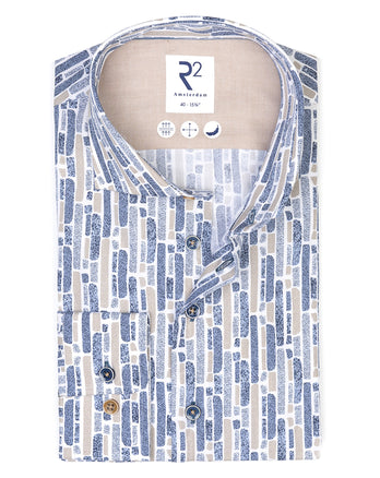 Sofa-print katoenen overhemd 004 - White