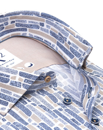 Sofa-print katoenen overhemd 004 - White