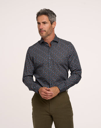 Chemise en coton imprimée sofas 010 - Navy